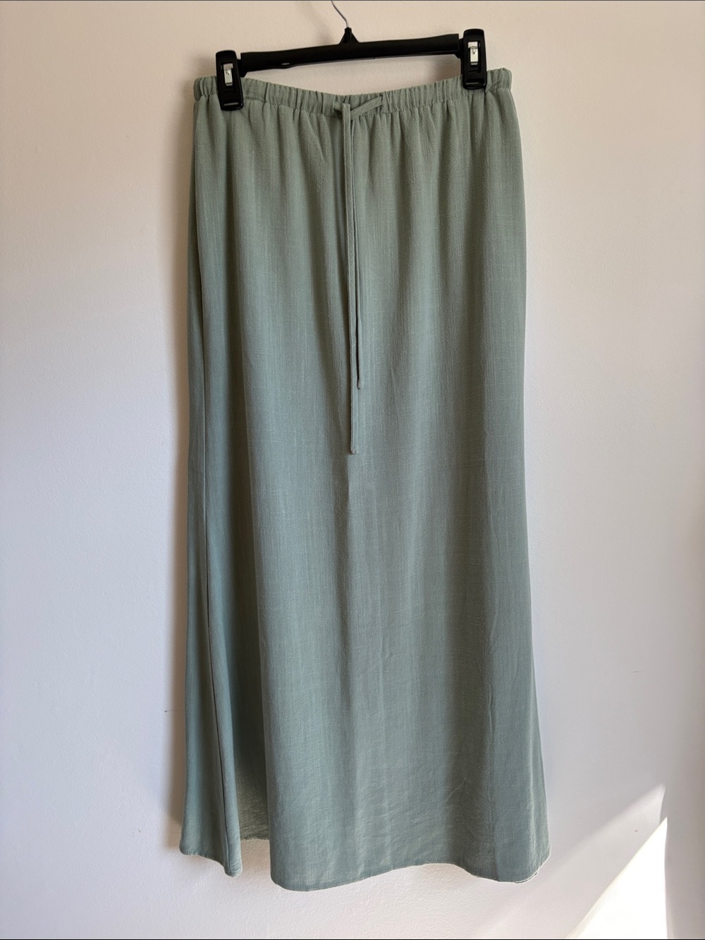 Sage Green Drawstring Maxi Skirt